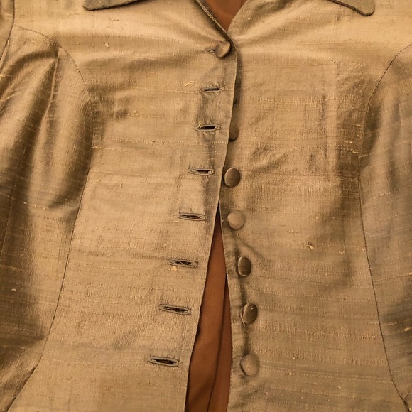 Gigi Clark gold vintage blazer. Raw silk - Picture 2 of 3